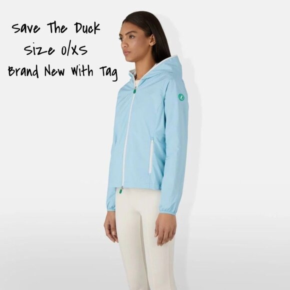 Save The Duck  Stella Rain Windbreaker Jacket Women Size 0 XS Wind14 New In Tag - Picture 1 of 11